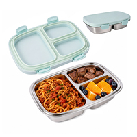 Nouvelle Arrivée Boîte à Lunch en Métal Durable Facile à Nettoyer de Qualité Alimentaire avec Compartiments Portable pour le Bureau Préparation des Repas Stockage Logo Personnalisé