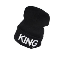 Chapeaux d'hiver pour femme New KING QUEEN Beanies Knitted Embroidery Hat Autumn Female Beanie Caps Warmer Casual Cap
