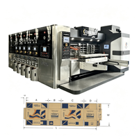 Machine d'impression flexographique haute vitesse pour boîtes en carton ondulé avec rainurage et découpe rotative pour la production de cartons