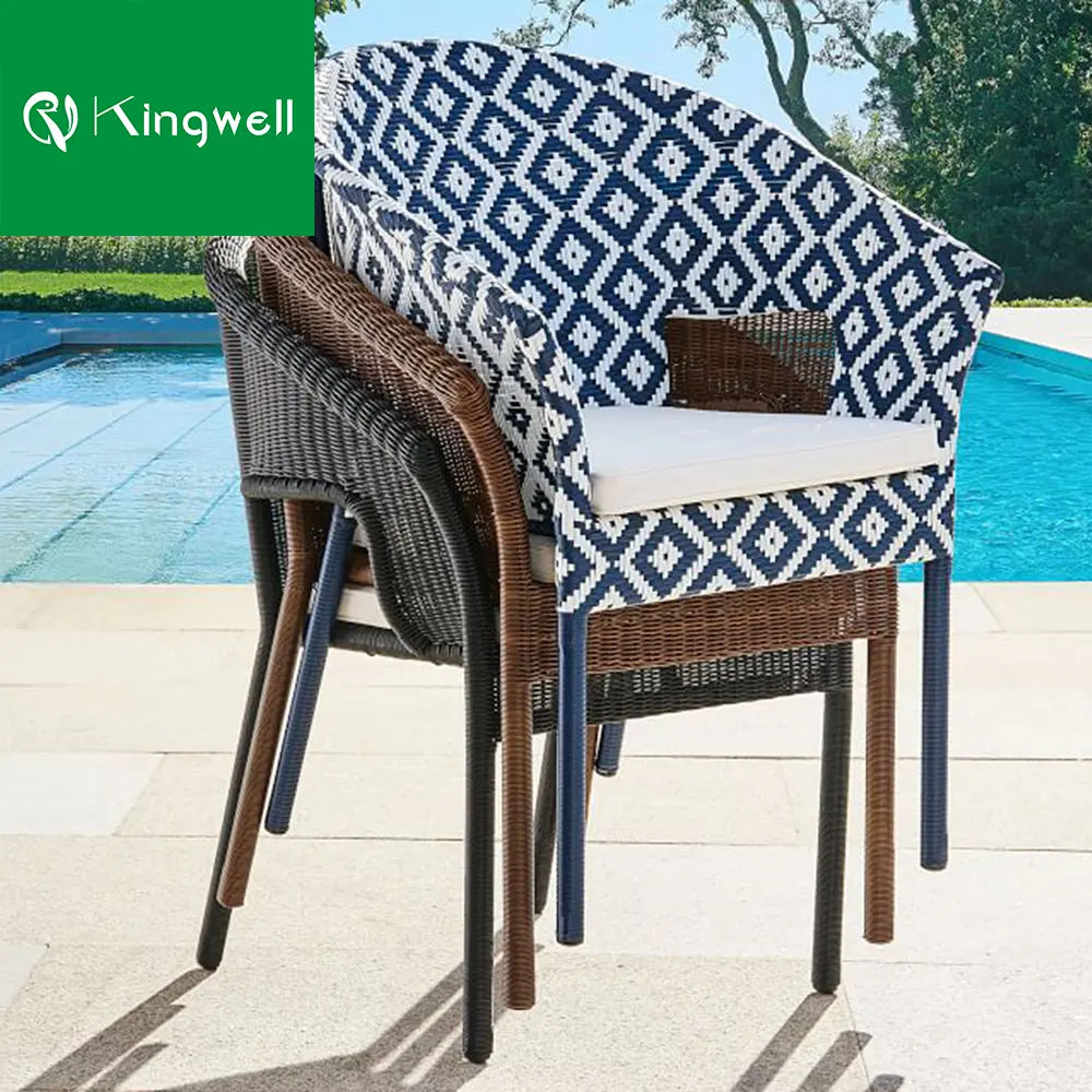 Factory direct manufacturer outdoor chairs stackable wicker chairs garden rattan chair