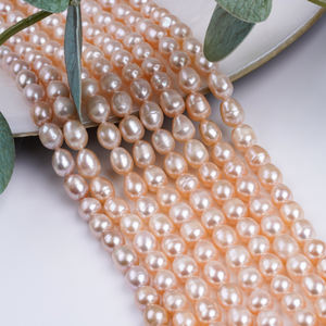 Hàng bán chạy: Ngọc trai tự nhiên bán sỉ 6-7mm, màu hồng tím trắng, dạng hạt gạo, chuỗi ngọc trai nước ngọt - Product Image 2