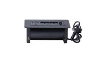 Prise de bureau rotative manuelle en alliage d'aluminium, prise de table manuelle pivotante pour bureau