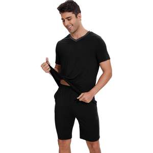 Ensemble de pyjama pour homme personnalisé, haut et short à manches courtes, viscose de bambou, tailles S à 3X, vêtements de détente - Product Image 4