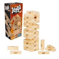 Hasbro Gaming Jenga Classic Game avec de véritables blocs de bois dur, jeu de tour d'empilage pour 1 joueur ou plus, enfants de 6 ans et plus