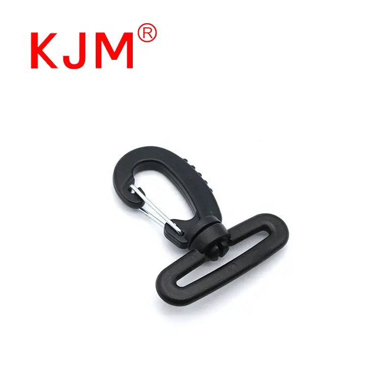 KJM Customized Black Plastic Swivel Back Snap Hook for Camera Bag Backpack Bicycle Bag