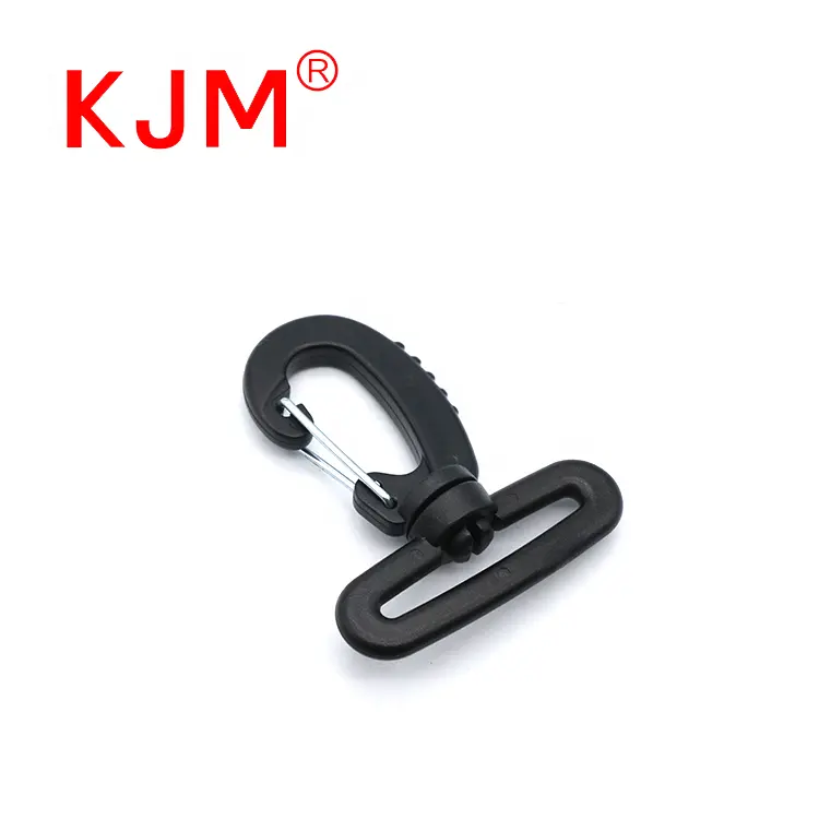 Kjm gancho de pressão, personalizado, preto de plástico, giratório, para câmera, bolsa de bicicleta