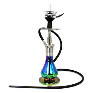 Juego de cachimba de vidrio multicolor, kit de shisha de diseño moderno, base de vidrio electrochapada, cachimba de acero inoxidable para uso en bares, salones y en el hogar. - Product Image 5