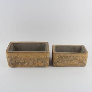 Maceta Ovalada Dorada de Cemento, Económica, Resistente al Agua, con Base, para Plantas de Interior, Bonsáis y Suculentas - Product Image 4