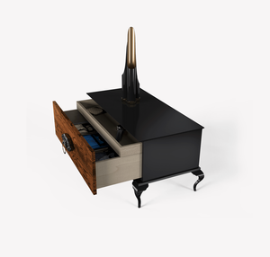 Modern Luxury <strong>Mahogany</strong> Finish Nightstand Elegant Bedroom Furniture Solid Wood <strong>Bedside</strong> <strong>Table</strong> with Drawer - Product Image 4