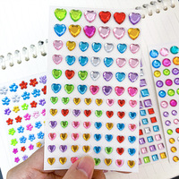 Autocollants de fête en strass, cristaux 3D en acrylique, à dos plat, à facettes, auto-adhésifs pour journal, scrapbook, agenda, DIY