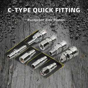 Pneumatic Casting Fitting Self-Locking Tube Accessory Air <strong>Compressor</strong> Pump Zinc Plated Connector <strong>Tool</strong> - Product Image 2