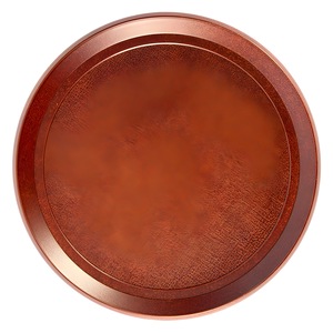 Plateau japonais rond imitation bois à double motif épée, assiette à dessert, plateau à thé, plateau à sushi nuage fluide, sukiyaki, japonais - Product Image 5