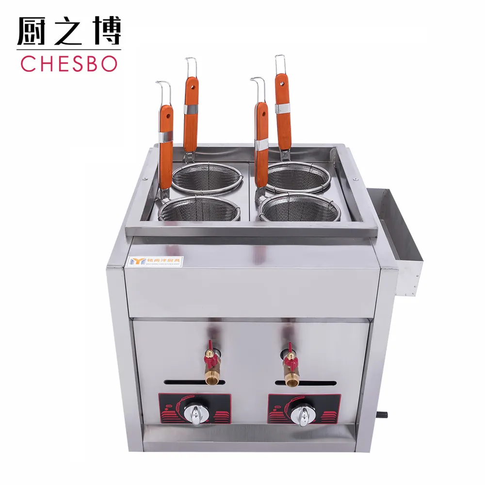 4 agujeros cestas de tres cilindros de 220V 8 + 8L 5 + 5L de Pasta máquina de cocina