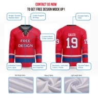 Maillots de hockey personnalisés originaux et amusants en sublimation, fabriqués en usine, pour le hockey sur glace, Montréal, Canada
