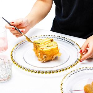 Reusable clear <b>Plastic</b> Dinner Plate Tray Equipment <b>Beaded</b> Rim Fancy Plates - Product Image 5