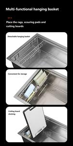 2026 New Arrival Nodma NM767N Modern Nano Single Bowl Handmade Gun Gray 304 Stainless Steel Multifunction Smart <strong>Kitchen</strong> <strong>Sink</strong> - Product Image 4