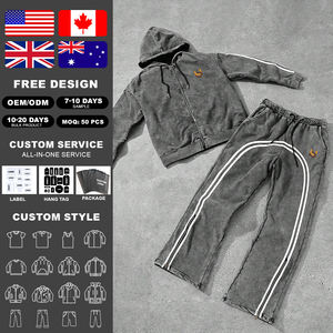 KIingSen - Conjunto de Sudadera con Capucha y Pantalones Deportivos para Hombre, Lavado Ácido, de Alta Calidad, Personalizado, Felpa Francesa, Ropa Deportiva de Invierno - Product Image 3