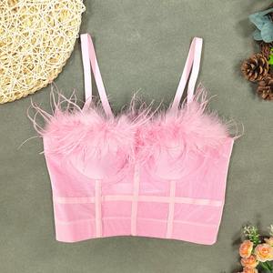 BL33 Plumes <span class=keywords><strong>Bustier</strong></span> Corset Body Jarretière Lingerie Corset Bustiers pour Femme - Product Image 4