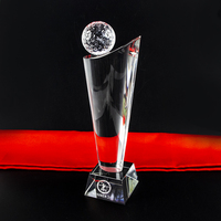 Logo personnel personnalisé et taille en cristal, trophée de golf en cristal de sport k9 pour décoration de cadeau, bon marché, vente en gros