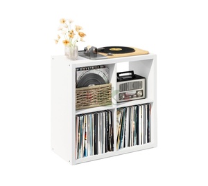 Support <span class=keywords><strong>pour</strong></span> tourne-disque à 4 cubes, organisateur de médias ouvert <span class=keywords><strong>pour</strong></span> <span class=keywords><strong>CD</strong></span>, <span class=keywords><strong>DVD</strong></span>, Blu-ray, salon <span class=keywords><strong>et</strong></span> bureau à domicile, blanc - Product Image 1