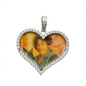 Pendentif Moissanite de Luxe en Or Rose en Forme de Lettre avec Incrustation de Pierres Naturelles, Collier Bijou Hip Hop Iced Out pour Fête - Product Image 1