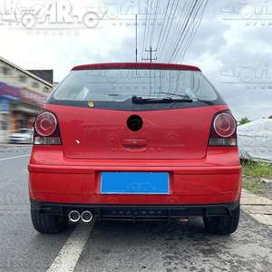 Aksesoris eksterior pabrik Tiongkok pelembap bibir Bumper belakang serat karbon plastik dengan <span class=keywords><strong>2</strong></span> pipa knalpot untuk VW Polo 2002-2009 - Product Image 3