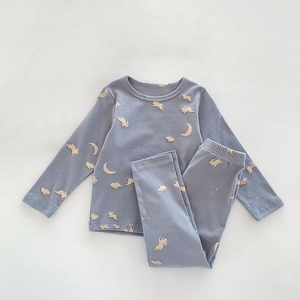 Ensemble <span class=keywords><strong>pyjama</strong></span> respirant à manches longues et pantalon long pour enfants, imprimé animal, vêtements de nuit doux pour filles et garçons, usage domestique - Product Image 3