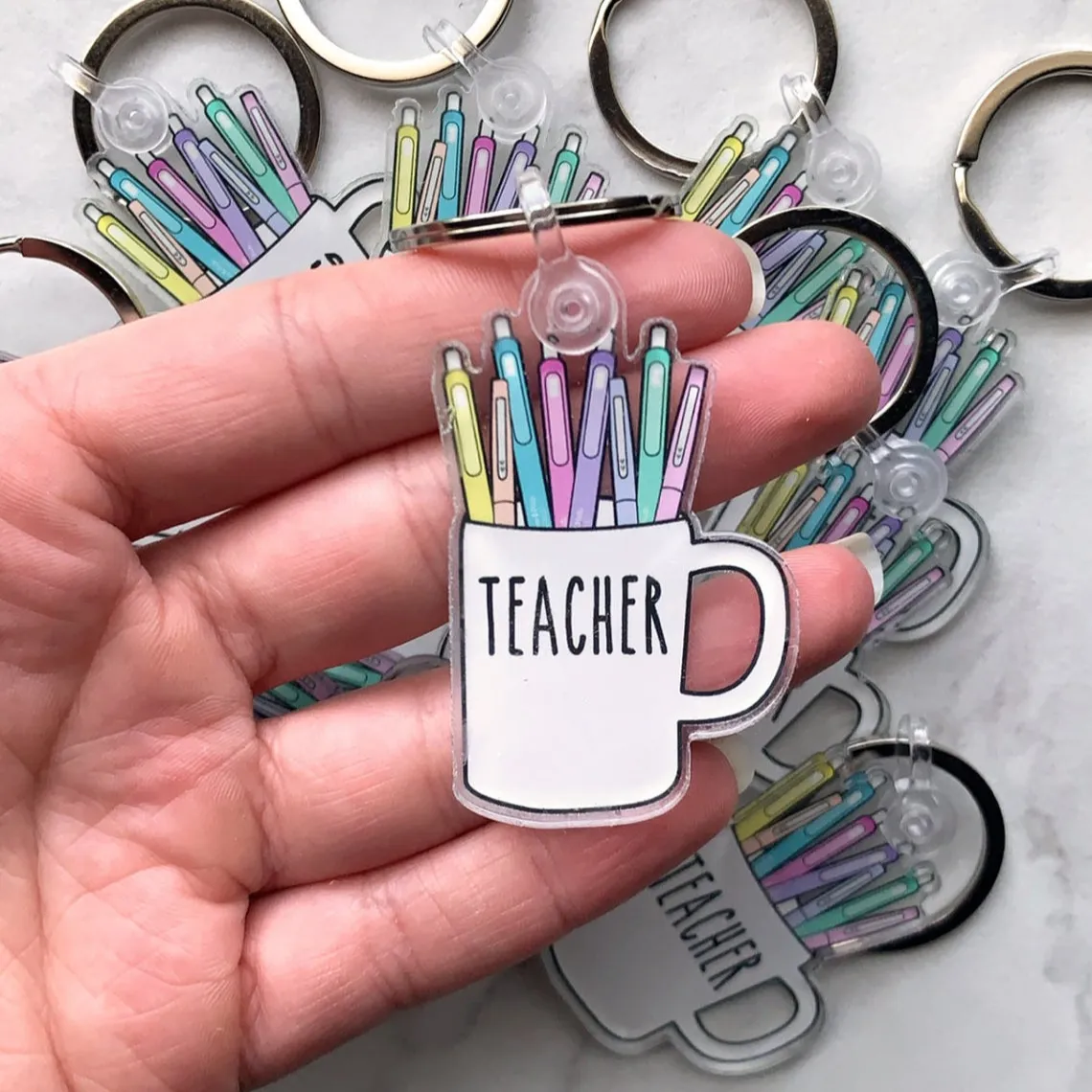 Flair Pen หมึกจอยปากกาพวงกุญแจแก้วกาแฟครู,สำหรับครูกระเป๋าเป้สะพายหลังกระเป๋าเชือกเส้นเล็ก