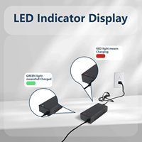 Chargeur 42V 2A 5 en 1 avec prises DC 5,5 * 2,1 mm, 8 mm/12 mm 3 broches, RCA et XLR 3 broches pour alimentation de batterie Li-ion 36V
