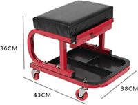 Tabouret roulant rembourré pour mécanicien de 150 kg avec tiroirs