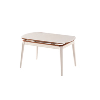 Meubles de restaurant, table au design simple et élégant, fabriquée en bois de caoutchouc, en vente en gros