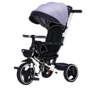 Fabrika doğrudan OEM bebek 1-5 yıl katlanabilir Trike sürülecek araç ile Pushhandle çocuklar üç tekerlekli bisiklet
