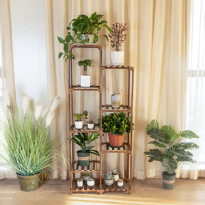 Tall Wooden Plant <b>Shelf</b> Multi-Tier Plant <b>Stand</b> for Living Room Balcony Rustic Flower Display Organizer - Product Image 1