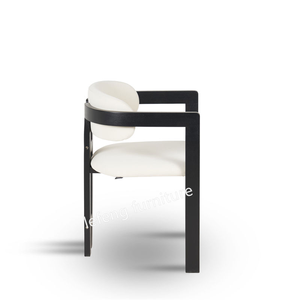 Chaises Louis en bois rembourrées en tissu blanc, vente en gros, <span class=keywords><strong>pas</strong></span> <span class=keywords><strong>cher</strong></span>, pour la maison, la salle à manger, meubles en bois massif, chaises de restaurant - Product Image 4