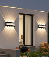 Applique murale LED moderne minimaliste d'extérieur étanche IP65 pour hôtel, villa, cour, allée, escalier, couloir, chevet, murale