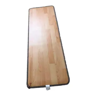 Alfombrilla calefactora para pies, almohadilla calefactora de cristal de carbono a rayas de madera, CA de 110V y 220V, calentadores de pies eléctricos para oficina