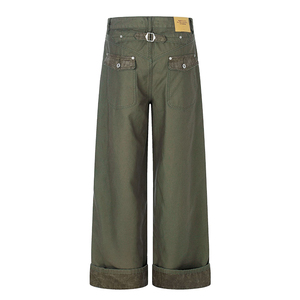 <span class=keywords><strong>Pantalon</strong></span> en jean rétro à cinq boutons, coupe droite, avec poches croisées <span class=keywords><strong>sur</strong></span> les côtés, style parisien, ample et décontracté à jambes larges - Product Image 2