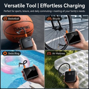 Inflador de Neumáticos Inalámbrico Portátil para Auto, Bomba Eléctrica con Pantalla <span class=keywords><strong>Digital</strong></span>, Material ABS, Cilindro Único, Carga USB de 7.4V, Manómetro de Presión de Neumáticos - Product Image 4