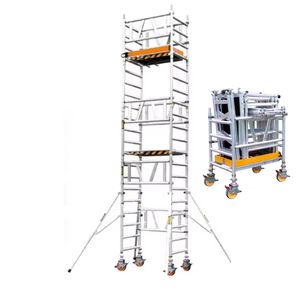 سقالة صناعية قابلة للطي بطول <span class=keywords><strong>3.3</strong></span> متر و7.<span class=keywords><strong>3</strong></span> متر للبيع، أبراج متحركة، نظام سقالات ألومنيوم للبناء - Product Image 1