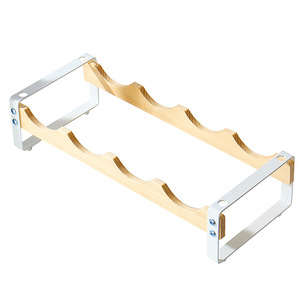 Support à bouteilles de vin en bois, étagère de rangement rectangulaire pour comptoir, durable, empilable, design minimaliste, pour la maison et les fêtes - Product Image 1