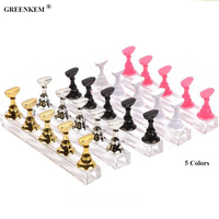 Lot de 5 supports magnétiques pour présentation d'ongles, outil pour pose d'ongles, support d'entraînement pour nail art, présentoir magnétique