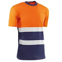 T-shirt - HV731BCAZUL S Eire - Colore: Arancione fluorescente/blu - Strisce riflettenti sul petto. Questo - Product Image 2