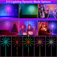 Lumières LED Feux d'Artifice DC5V pour Intérieur avec Contrôle par Application et Télécommande, Modes Dynamiques de Couleurs RGB, Bandes LED pour Décoration de Noël et Fêtes d'Anniversaire