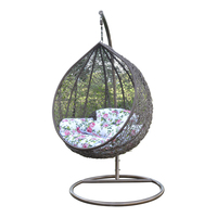Fauteuil suspendu en rotin avec support pour patio, jardin, balcon, siège suspendu en forme de panier
