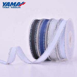 Yama kişiselleştirilmiş renkli gümüş Purl grogren Glitter metalik saçak şerit - Product Image 2