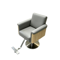 Nouvelle chaise de barbier ergonomique en cuir, style minimaliste, avec pompe hydraulique rotative et repose-pieds réglable