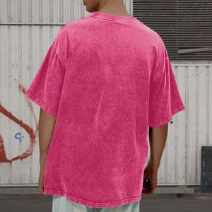 T-Shirt Oversize di Alta Qualità in Cotone Pesante, Stile Retrò Lavato Rosa, Stampa Auto da Corsa Y2K, Collo Tondo, Unisex - Product Image 2