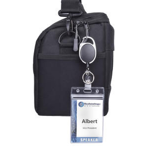 Temizle yumuşak PVC kart tutucu kimlik adı etiketleri rozet tutucu dikey veya yatay - Product Image 2