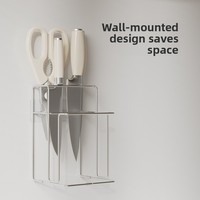 Support mural et de comptoir double usage pour couteaux et planches à découper, en acier inoxydable 304, multifonctionnel, mobile, moderne et minimaliste