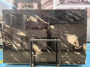 แผ่นหินอ่อนสีดำทอง <span class=keywords><strong>Prometheus</strong></span> ขัดเงา หินธรรมชาติลายเส้นทอง สำหรับเคาน์เตอร์ ผนัง พื้น โรงแรมหรู วิลล่า - Product Image 3